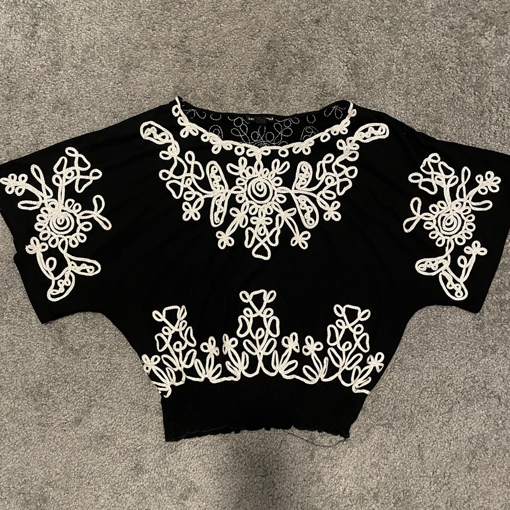 Black blouse (Bohemian look), Black- Size M